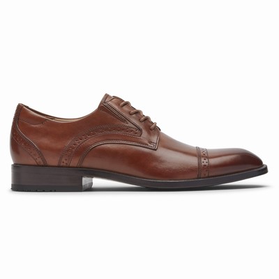 Sapatos Oxfords Rockport Total Motion Office Cap Toe Homem Marrom PT-13942